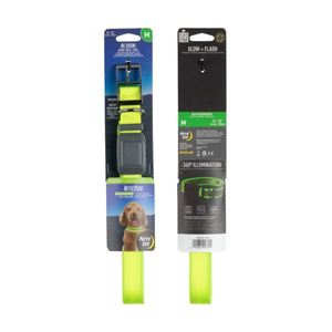 Nite Dog Rechargeable LED Collar - M/Lime