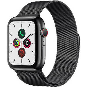 Watch Series 5 (GPS + Cell, 44mm, Space Black Stainless Steel, Space Black Milanese Loop)