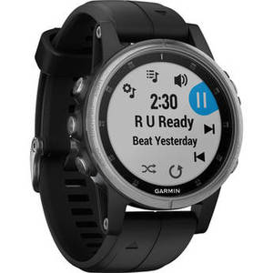 fenix 5S Plus Multi-Sport Training GPS Watch (42mm, Silver with Black Band)